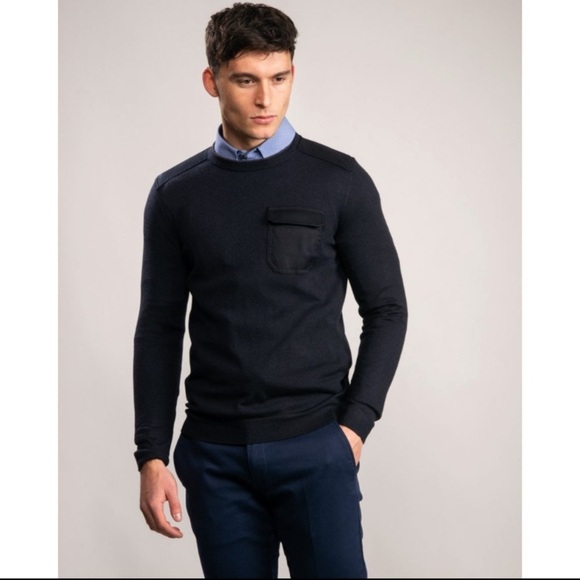 Ted Baker London Other - Ted Baker London Patch Pocket Crewneck in Navy